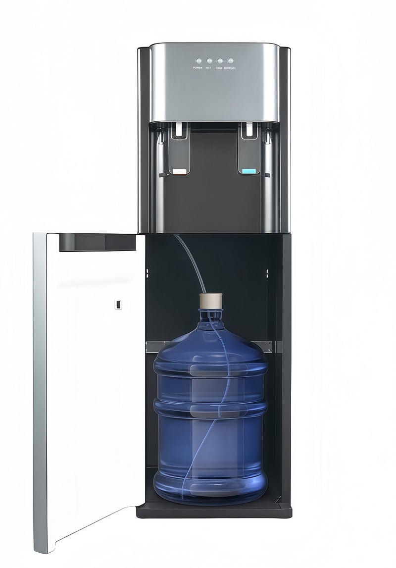 ET-LIFE Bottom Loading Water Dispenser, Stainless Steel Water Dispenser Hot & Cold Water, 5 Gallon Freestanding Water Cooler Easy Bottle Load 13-15℃/55.4-59℉; ＞90℃/194℉(Dark Gray) - Image 1