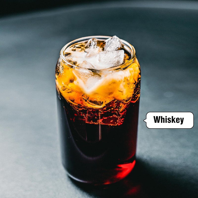 DAMCONME Glass Cups with Lids and Straws 1Pack,Glass Coffee Cups,Glass Cup with Lid for Iced Coffee,Smoothie,Cocktail,Beer,Whiskey,Soda,Matcha,16 Oz Glass Cup with Bamboo Lid,1 Brush - Image 5