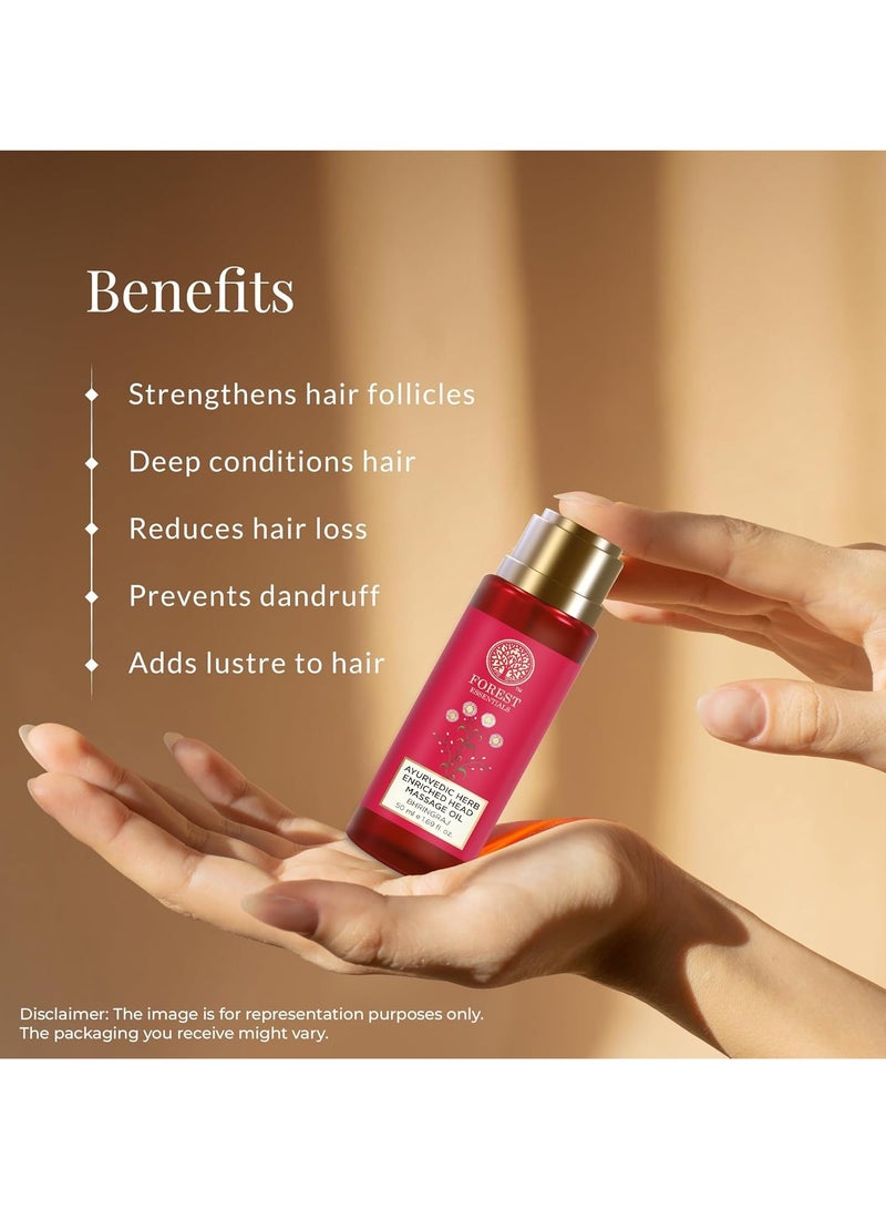 فورست اسينشالز زيت تدليك الرأس بالأعشاب المعززة بالأيورفيدا بهرينجراج - Image 2