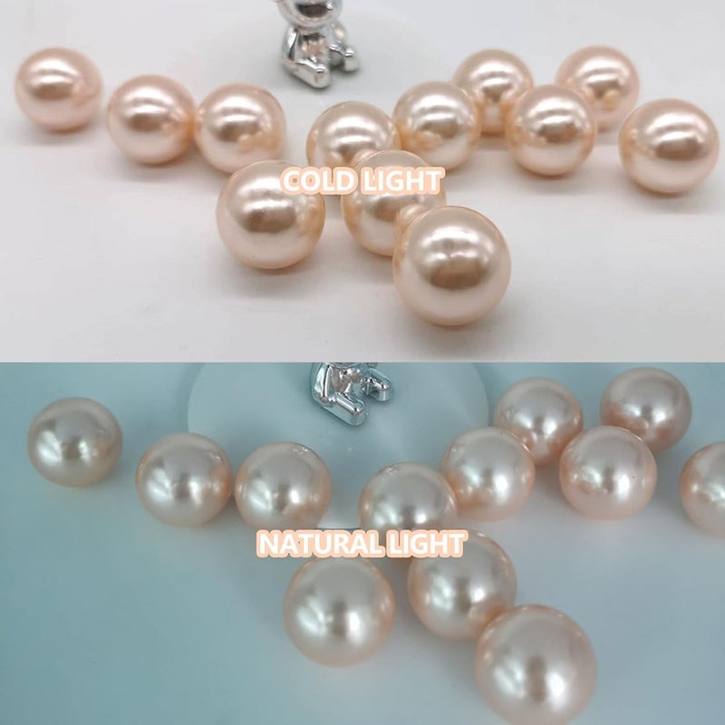 ZEBMOON 200PCS Light Champagne Floating Beads, Champagne Marbles for Vases, Floating Beads for Centerpiece Vases, Vase Filler Faux Pearls, No Holes Filler Beads for Party Wedding Decor, 10/14/20/30mm - Image 3