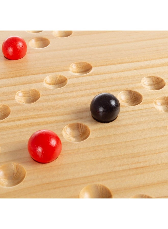 Hey! Play! Classic Wooden Strategic Thinking Game-Complete Set with Board, 24 Colored Marbles, 2 Dice-Fun Vintage 6-Player Game for Kids and Adults - Image 4