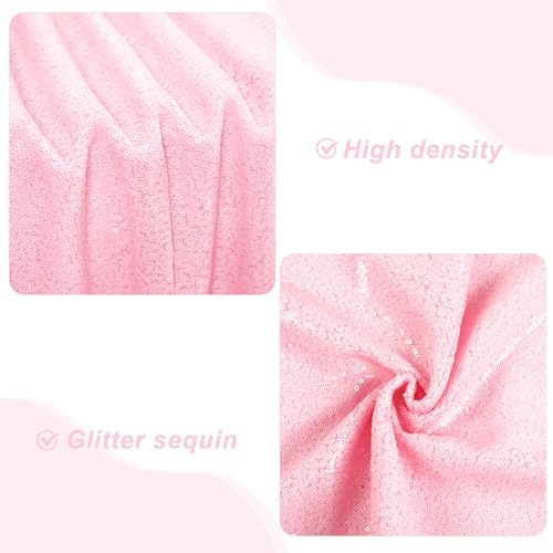 PartyDelight Pink Sequin Tablecloth Sparkly Table Cloth Rectangular 60"x102" - Image 2