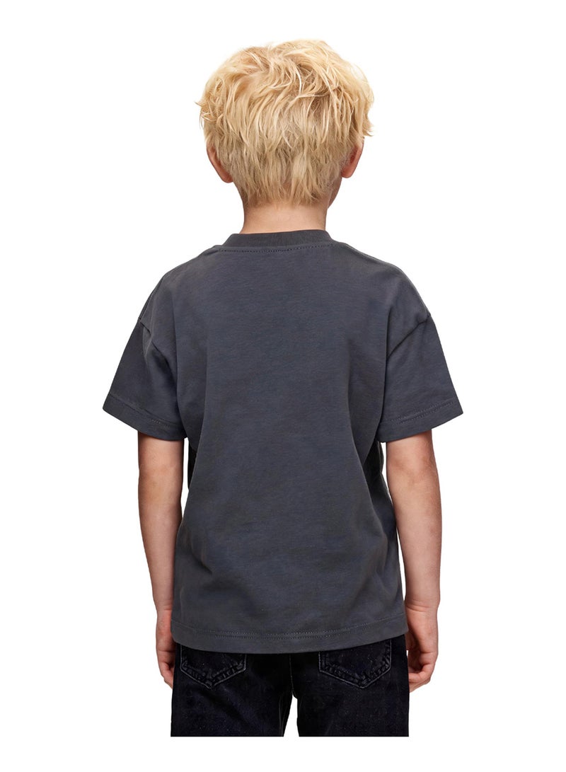 Andora Boys Shorts Sleeves Printed Summer Tee - Dark Grey - Image 4