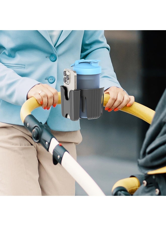 WedFeir 2-in-1 Universal Cup Phone Holder for Uppababy Nuna Doona Strollers, Bike, Walker, Wheelchair, Scooter - Image 4