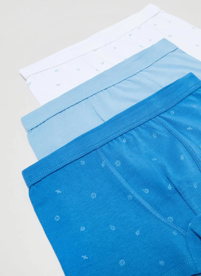 او في اس Ovs Three-Pack Stretch Cotton Boxer Shorts