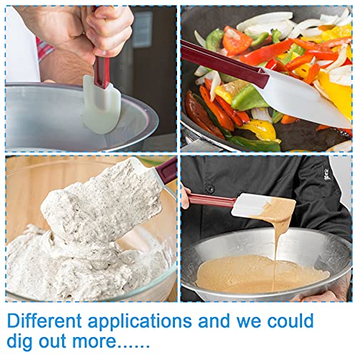 FETESUR High Heat Resistant Silicone Scraper for Cooking, Spoon Set of 2 (2 x 13.5'') - Image 4