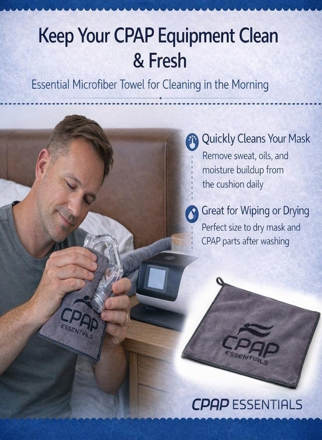 RawRock CPAP Hose Cover Fleece with Mask Holder & Cleaning Towel – Soft Insulated CPAP Tube Cover, Breathable Cylinder Mask Organizer, Reusable Cleaning Cloth (Space Grey - Image 4