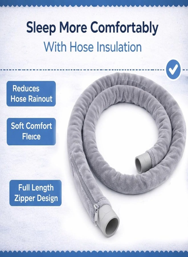 RawRock CPAP Hose Cover Fleece with Mask Holder & Cleaning Towel – Soft Insulated CPAP Tube Cover, Breathable Cylinder Mask Organizer, Reusable Cleaning Cloth (Space Grey - Image 5