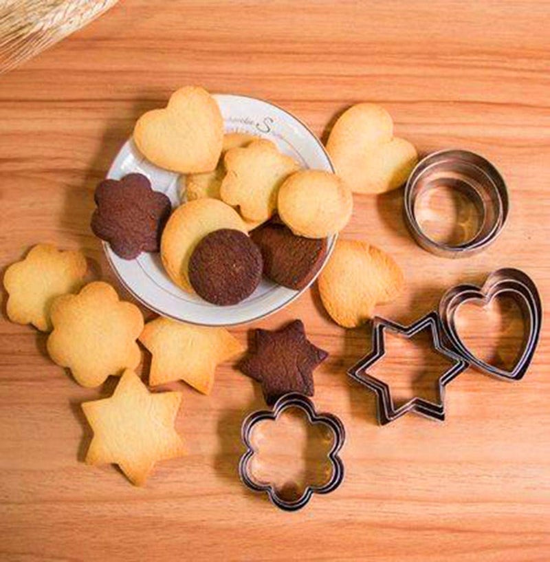 SuHaSy 11 PcsCombo 12Pcs Cookie Cutter Set Silver 6Pcs Food Bag Plastic Clip Sealer Multicolour SS Cookie Cutter - Image 2