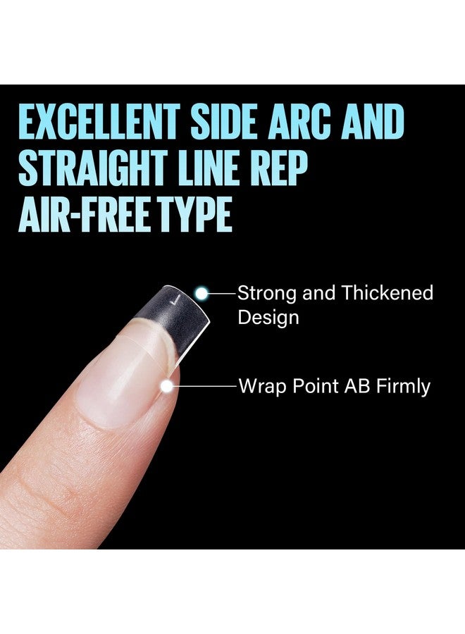 TOMICCA Short Square Nail Tips 240Pcs Acrylic Half Cover Nail Tips 10 Sizes No C Curve Full Matte Soft Gel Nail Tips Nail Extension Tips For Beginner And Professional - Image 2