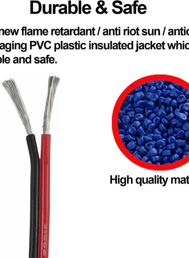 Tuofeng 22awg Electrical Wire 100 ft 22 Gauge Led Wire 2 Pin Extension Cable Wire Red Black Wires 12V/24V DC Cable for Led Strips Single Colour - Image 4