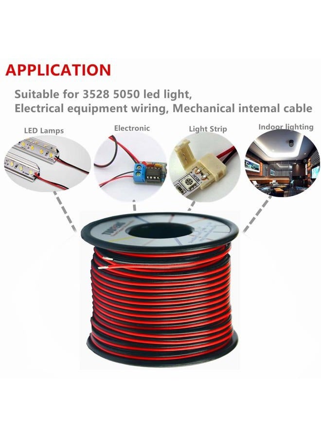Tuofeng 22awg Electrical Wire 100 ft 22 Gauge Led Wire 2 Pin Extension Cable Wire Red Black Wires 12V/24V DC Cable for Led Strips Single Colour - Image 5