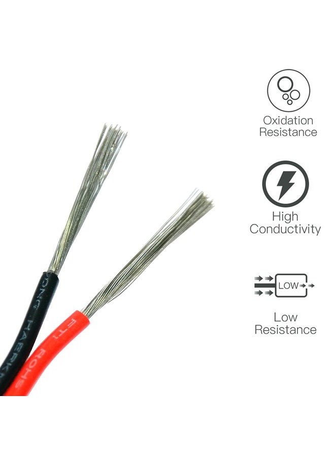 Tuofeng 22awg Electrical Wire 100 ft 22 Gauge Led Wire 2 Pin Extension Cable Wire Red Black Wires 12V/24V DC Cable for Led Strips Single Colour - Image 2
