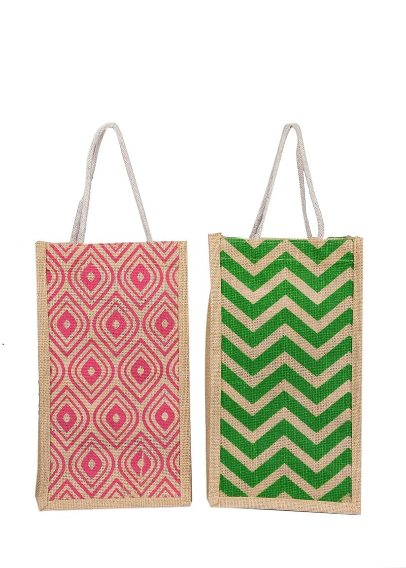 SuneshCreation SuneshCreation Water Bottle Bag Cover Carrier Carry Holder with Adjustable Handle Portable for SchoolCollegeOfficeTravel Jute Material  - Image 1