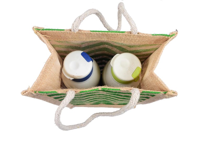 SuneshCreation SuneshCreation Water Bottle Bag Cover Carrier Carry Holder with Adjustable Handle Portable for SchoolCollegeOfficeTravel Jute Material  - Image 3
