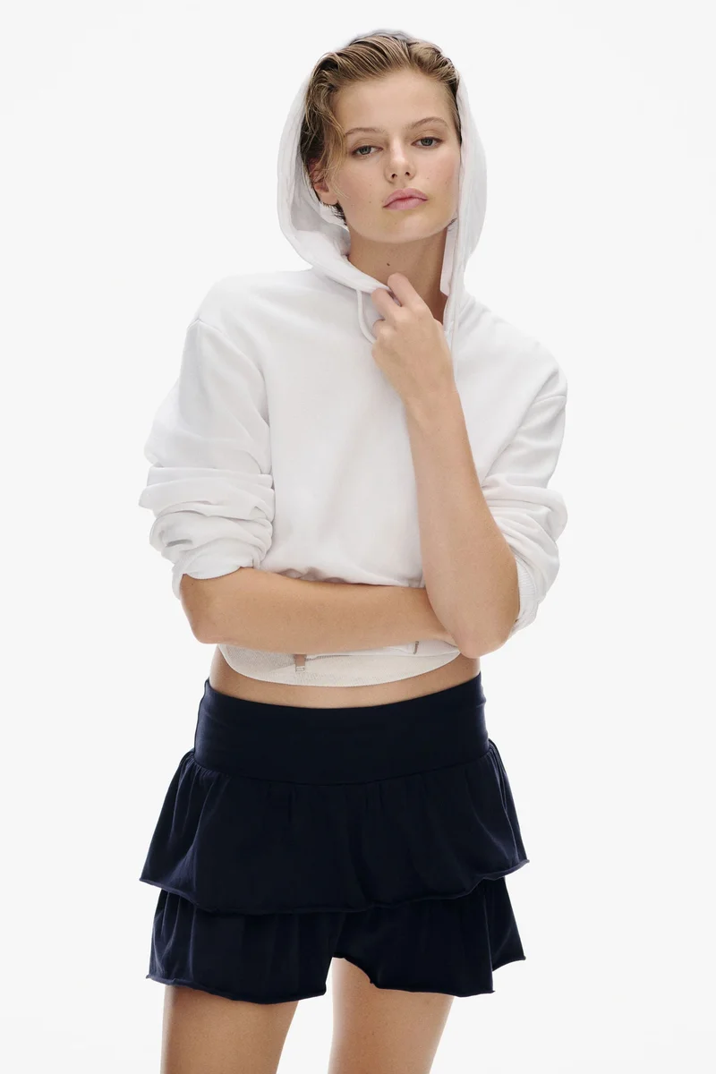 اتش اند ام Tiered jersey mini skirt