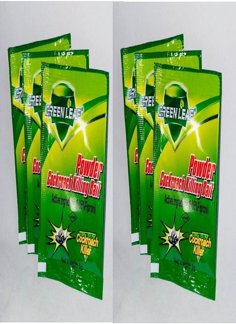 Pack of 6 green leaf powder cockroach killing bait, Strongly effective in killing cockroach and its eggs