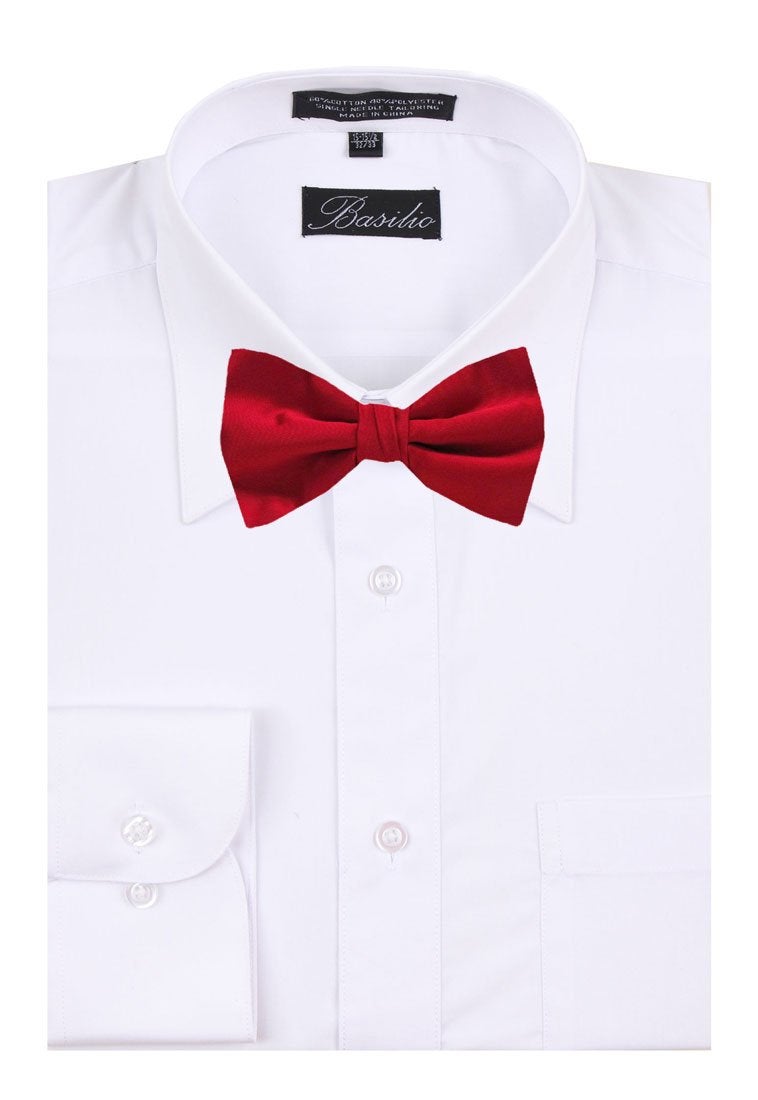 BUYYOURTIES PBT-ADF-24 - Mens Pre-Tied Formal Tuxedo Solid Color Bow Tie - Image 2