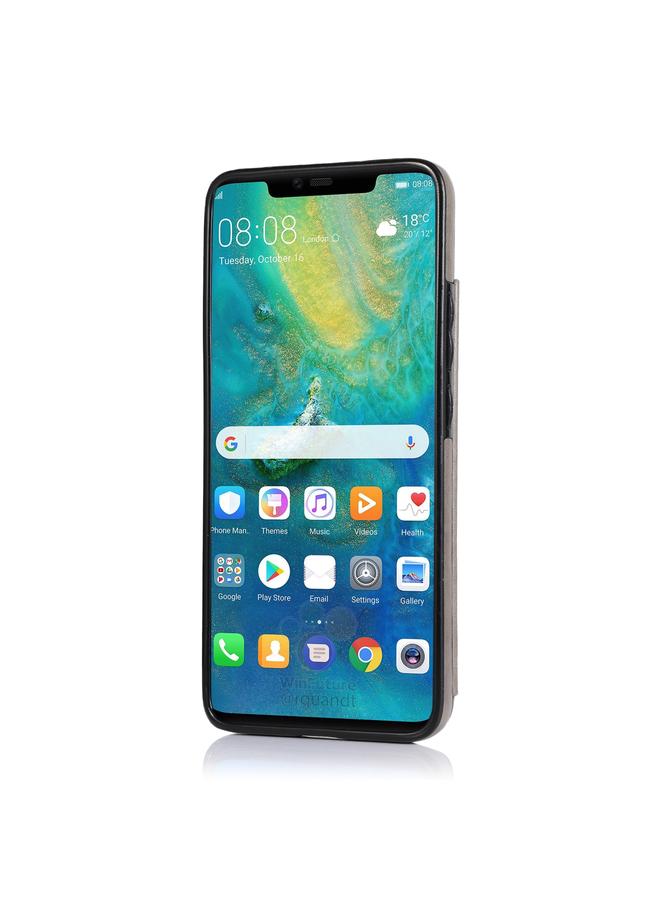 اس-توب جراب لهاتف Huawei Mate 20 Pro بتصميم ماندالا مزدوج الإبزيم مصنوع من مادة البولي يوريثان الحراري والبولي يوريثان الحراري مع فتحات للبطاقات وحامل وإطار للصور - Image 3