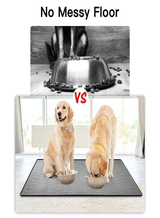 Ultibe 48" x 32" Largest Pet Food Mat, XXXL Silicone Dog Mats for Food and Water, Nonslip Pet Feeding Mats for Floors,Dog Cat Bowl Mat with Raised Edges, Lake Blue - Image 5