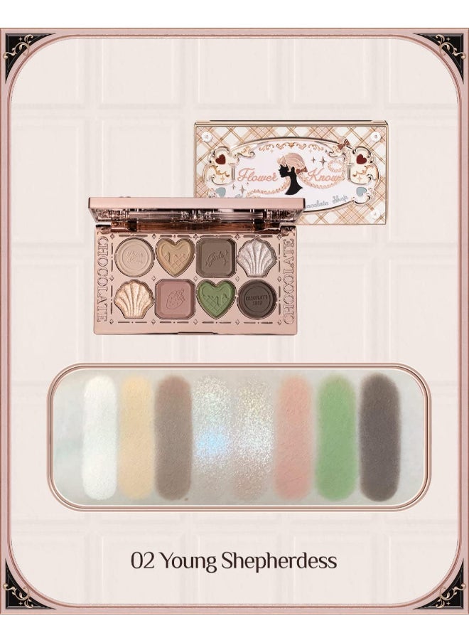 Flower Knows - Chocolate Wonder-Shop Eight-Color Eyeshadow Palette 02 Young Shepherdess - Image 1