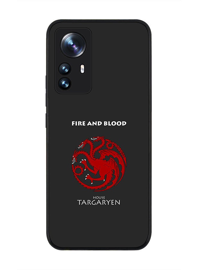 Stylizedd Rugged Black edge case for Xiaomi 12X Slim fit Soft Case Flexible Rubber Edges Anti Drop TPU Gel Thin Cover - GOT House Targaryen - Image 1