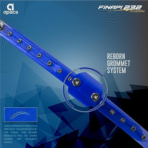 Apacs Finapi 232 Reborn (Unstrung, 42 LBS Mega Tension, World's Toughest Frame) Power Series Badminton Racket | Made with 100% Japanese Ultra Graphite Badminton Racquet with Full Cover (Blue) - Image 3