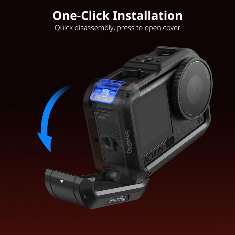 SMALLRIG Action 6 Cage for DJI Osmo Action 6 with Expansion Interfaces, Cold Shoe, 1/4"-20 Threaded Hole, Quick Release, Aluminum Action Camera Cage for DJI Action 6, Protective Frame Cage - 5888 - Image 3