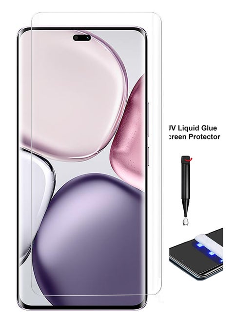 Honor X9C 5G Screen Protector – UV Liquid Glue Full Screen Edge to Edge Tempered Glass Screen Protector, High Transparency, Delicate Touch, Anti-Explosion, Smooth Arc Edges.