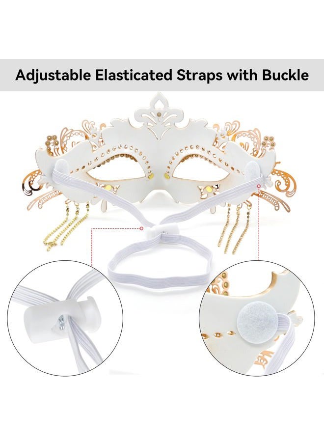 Coddsmz Women Masquerade Mask with Rhinestone Chains Venetian Mask Mardi Gras Decoration for Carnival Party Costume Masks - Image 5