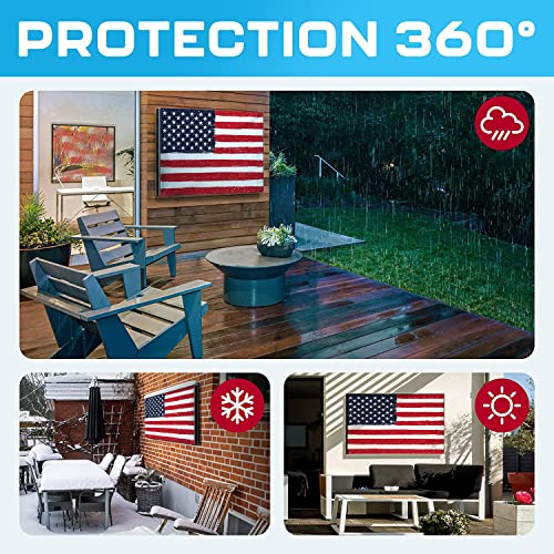 Garnetics Outdoor TV Cover 85 Inch – Waterproof, Weatherproof TV Enclosures with Smart Shield Screen Protectors, Ideal for Outdoor Use, Moving, and Storage - US Flag - Image 5
