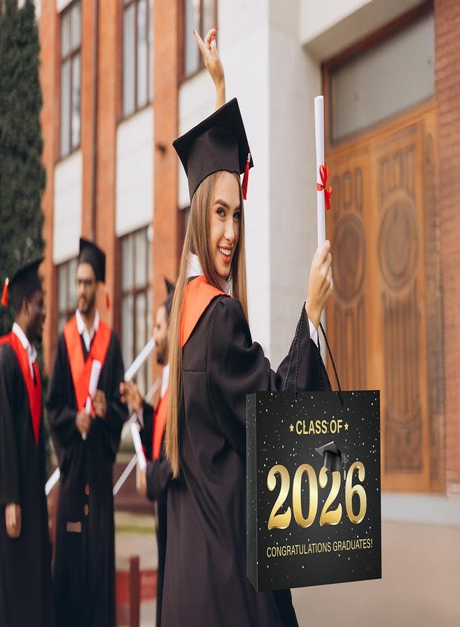 Linelglobal 2026 Graduation Gift Bag with Tissue Paper Large Congrat Grad 15.7" Black - Image 4