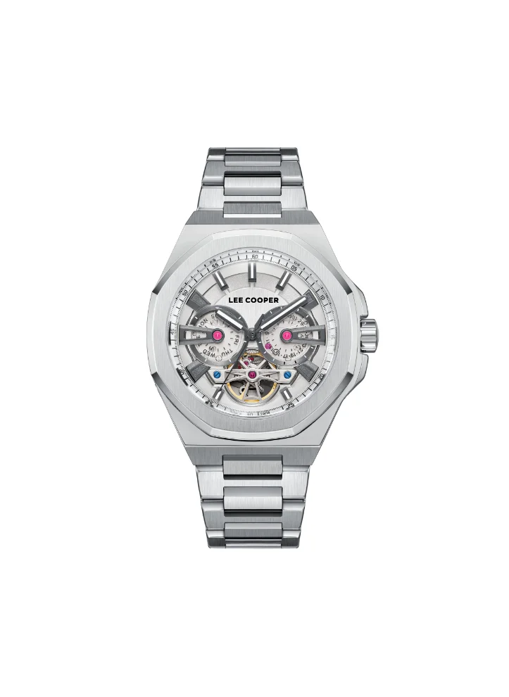 Lee Cooper Lee Cooper LC08124.330 Men's Automatic Display Watch & Metal Strap Silver