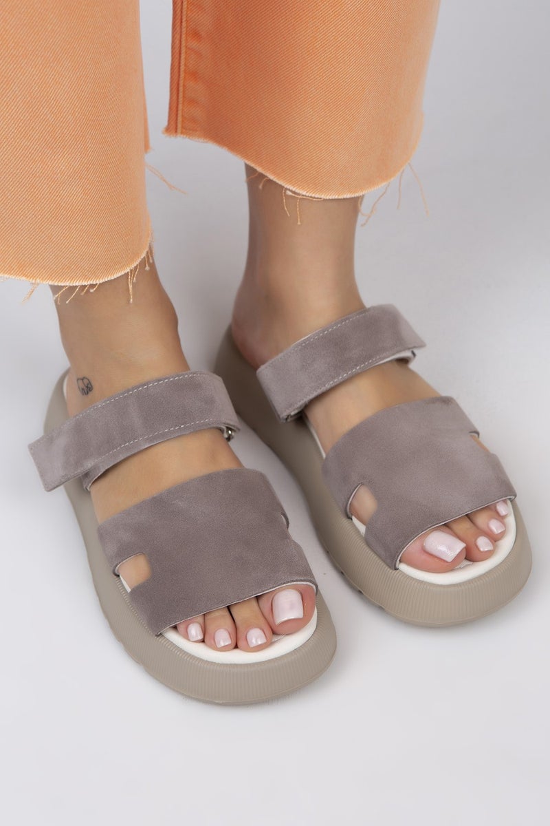 Manijero Seina Women's Leather Velcro Slippers Mink Slippers - Image 2