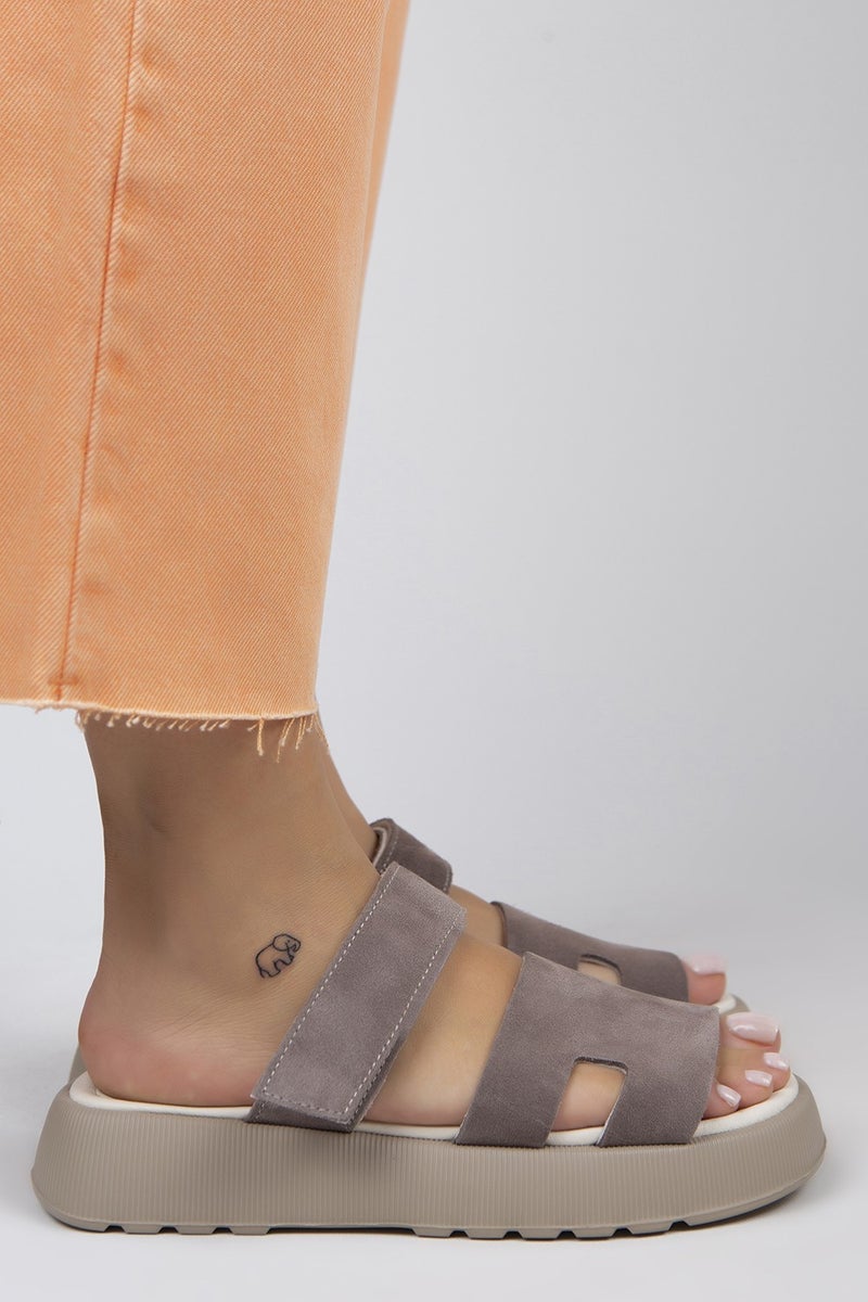 Manijero Seina Women's Leather Velcro Slippers Mink Slippers - Image 1