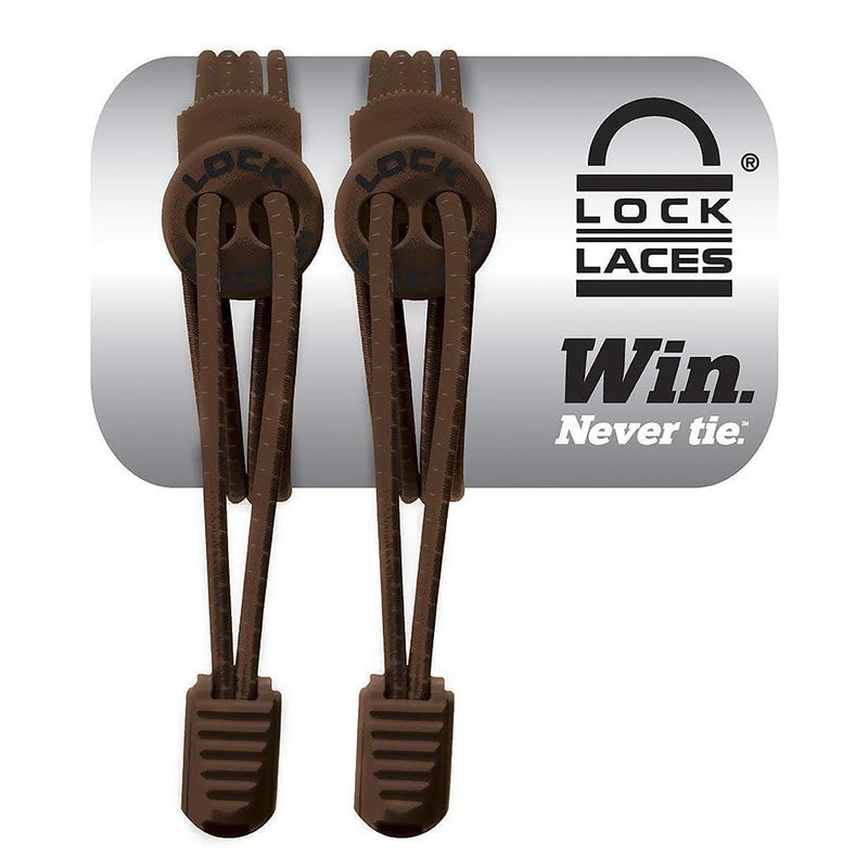 LOCK LACES (Elastic No Tie Shoelaces) (Brown, 48-Inch) - Image 1