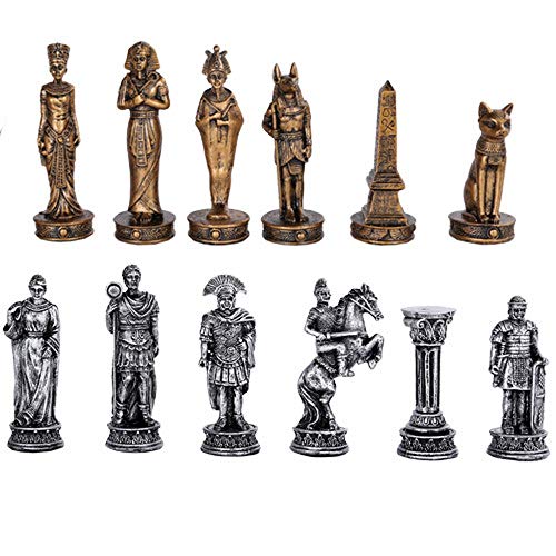 Pacific Giftware Romans Vs Egyptians Chess Set with Glass Board Set - Image 3