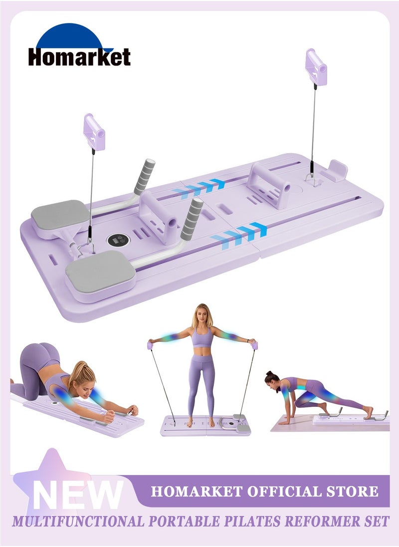 HomarKet Abdominal Board Pilates Reformer Set Multi-Purpose Foldable Pilates Reformer Board High Strength Pilates Equipment Portable Fitness Board For Home Women Men  - Image 1