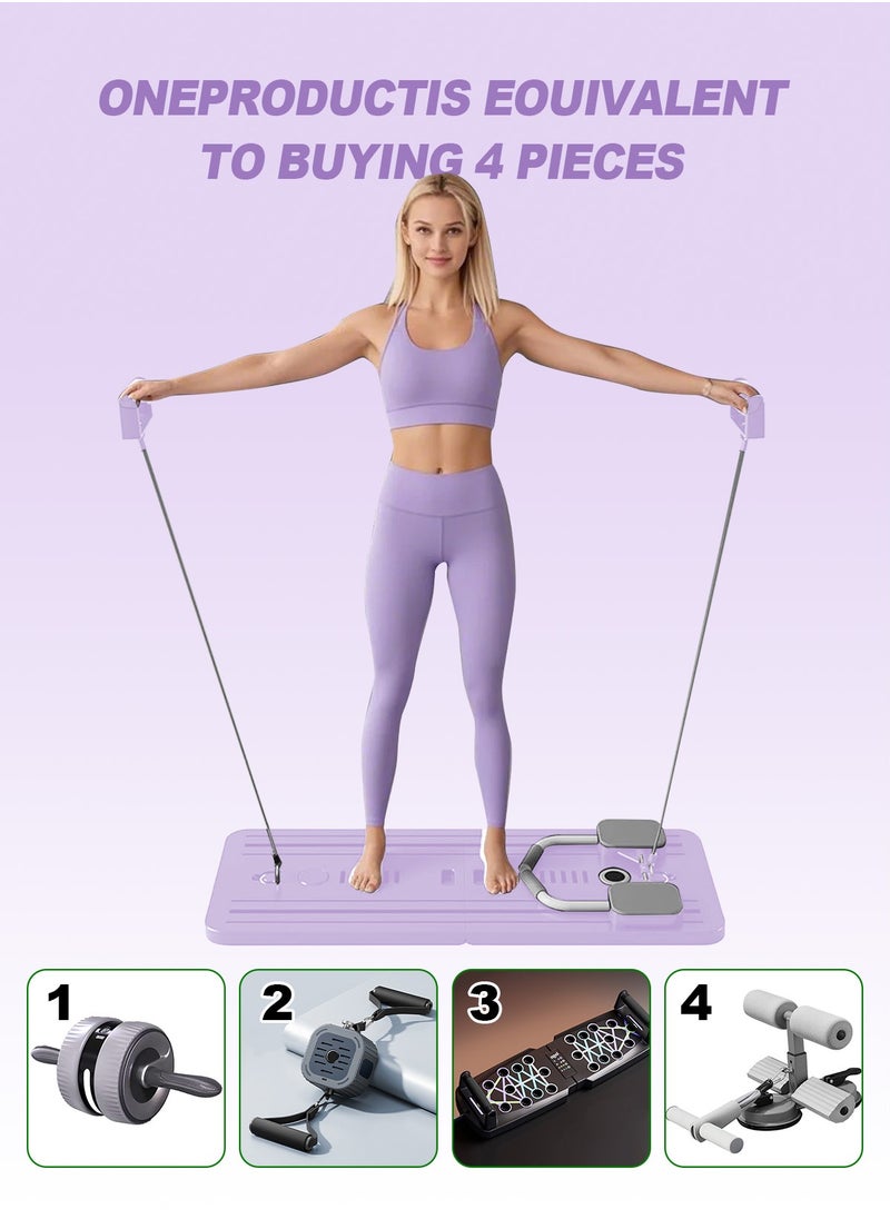 HomarKet Abdominal Board Pilates Reformer Set Multi-Purpose Foldable Pilates Reformer Board High Strength Pilates Equipment Portable Fitness Board For Home Women Men  - Image 4