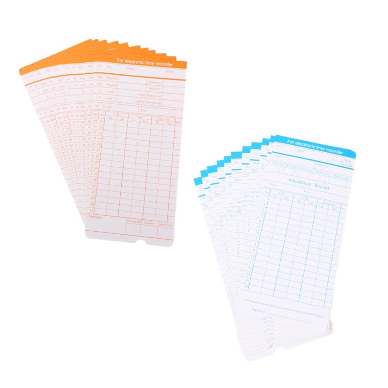 Double Sided Employee Time Clock Cards Punch Attendance Records For Office - Image 2