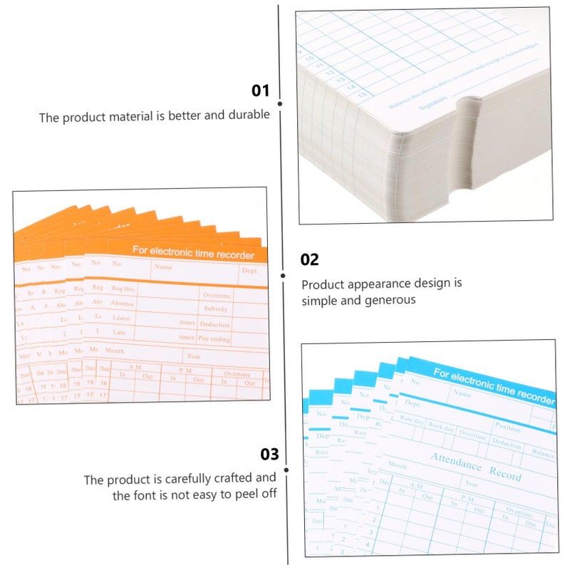 Double Sided Employee Time Clock Cards Punch Attendance Records For Office - Image 5