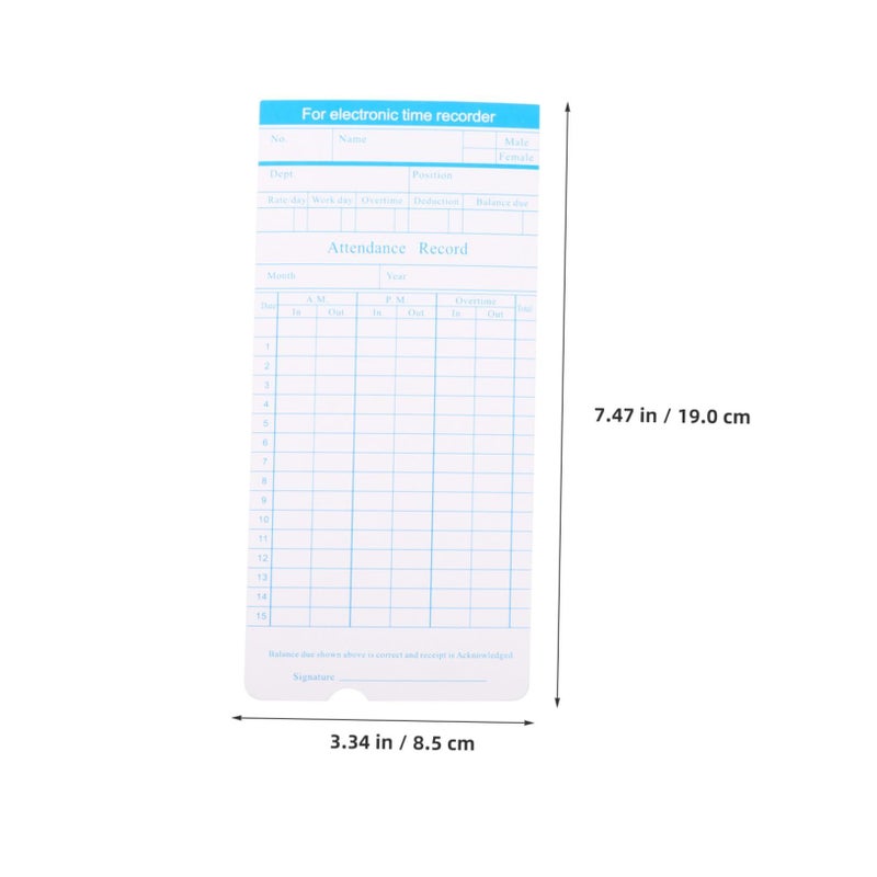 Double Sided Employee Time Clock Cards Punch Attendance Records For Office - Image 3