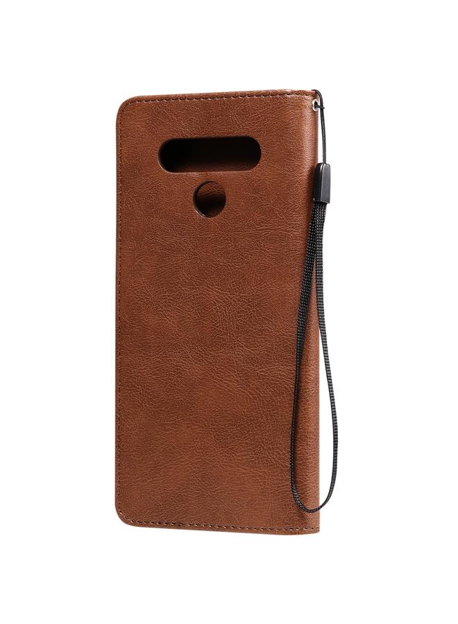 اس-توب جراب لهاتف LG Stylo 6، جراب جلدي واقي قابل للطي أفقيًا بلون سادة مع حامل وفتحات للبطاقات ومحفظة وإطار صورة وحبل تعليق - Image 3