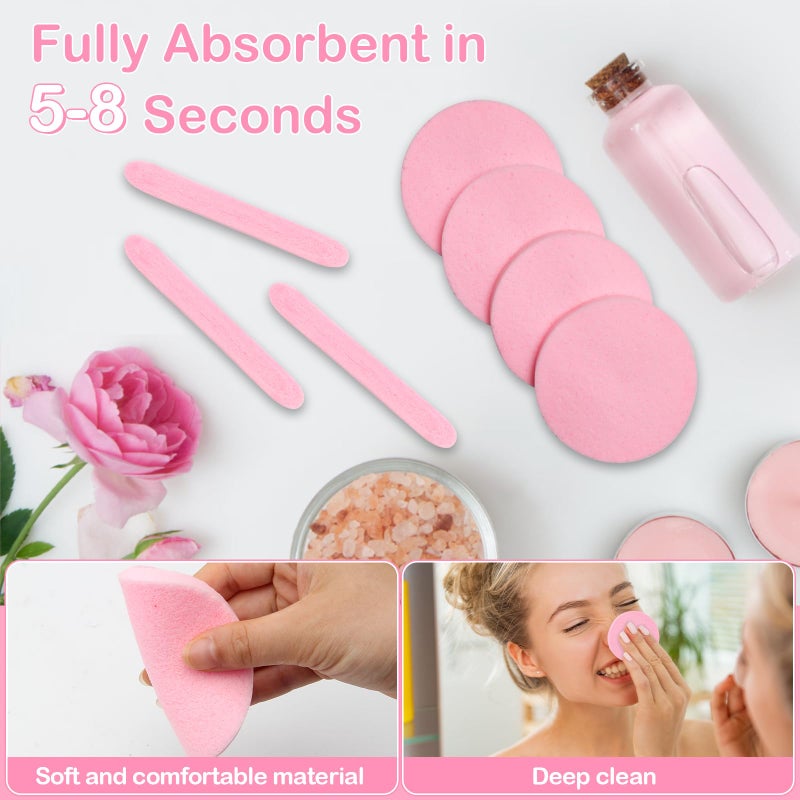 Luxiv 120 Pcs Facial Sponge Compressed, Luxiv Face Cleansing Sponge Estheticians Compressed Makeup Facial Sponge Round Wash Face Sponges for Women Compress Exfoliating Removal Sponge - Image 4
