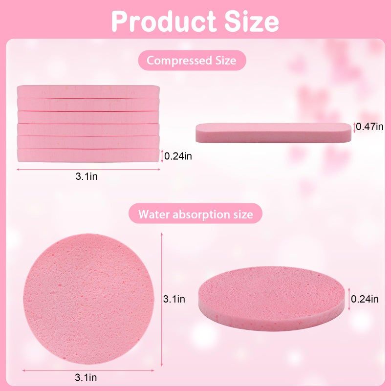 Luxiv 120 Pcs Facial Sponge Compressed, Luxiv Face Cleansing Sponge Estheticians Compressed Makeup Facial Sponge Round Wash Face Sponges for Women Compress Exfoliating Removal Sponge - Image 2