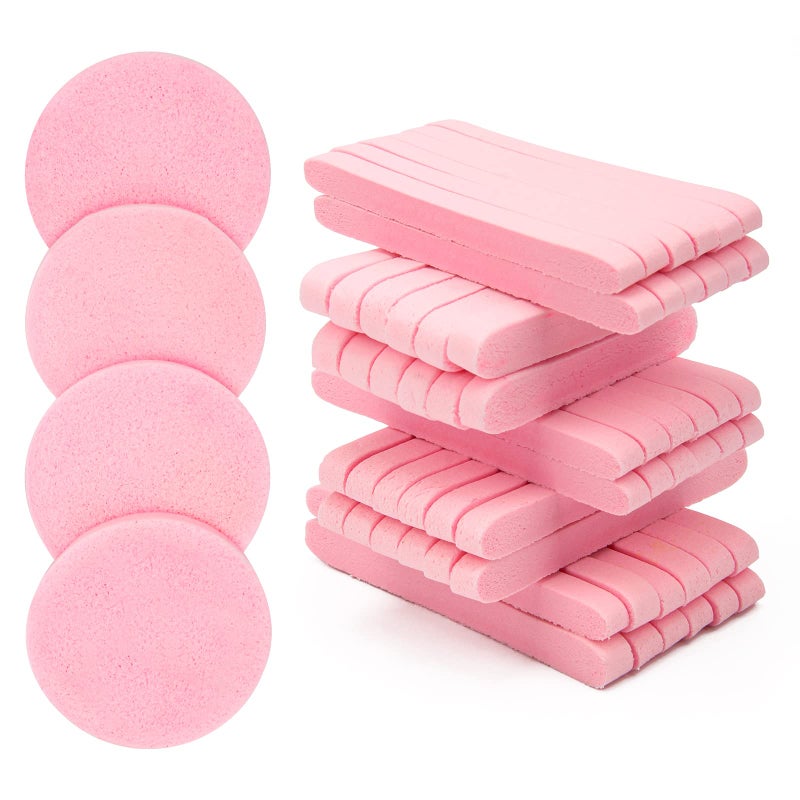 Luxiv 120 Pcs Facial Sponge Compressed, Luxiv Face Cleansing Sponge Estheticians Compressed Makeup Facial Sponge Round Wash Face Sponges for Women Compress Exfoliating Removal Sponge - Image 1