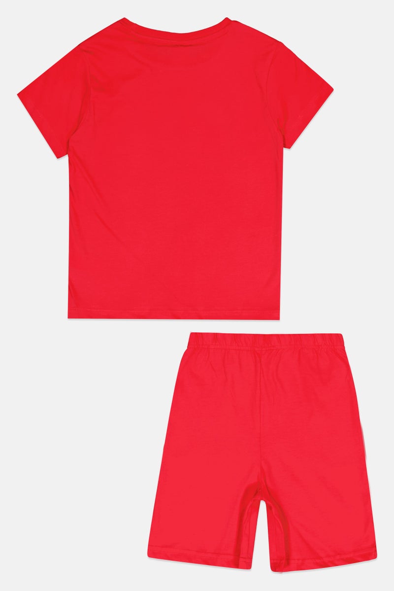 MARVEL Kids Boy Spider-Man Short Sleeves T-Shirt And Short Set, Red - Image 2