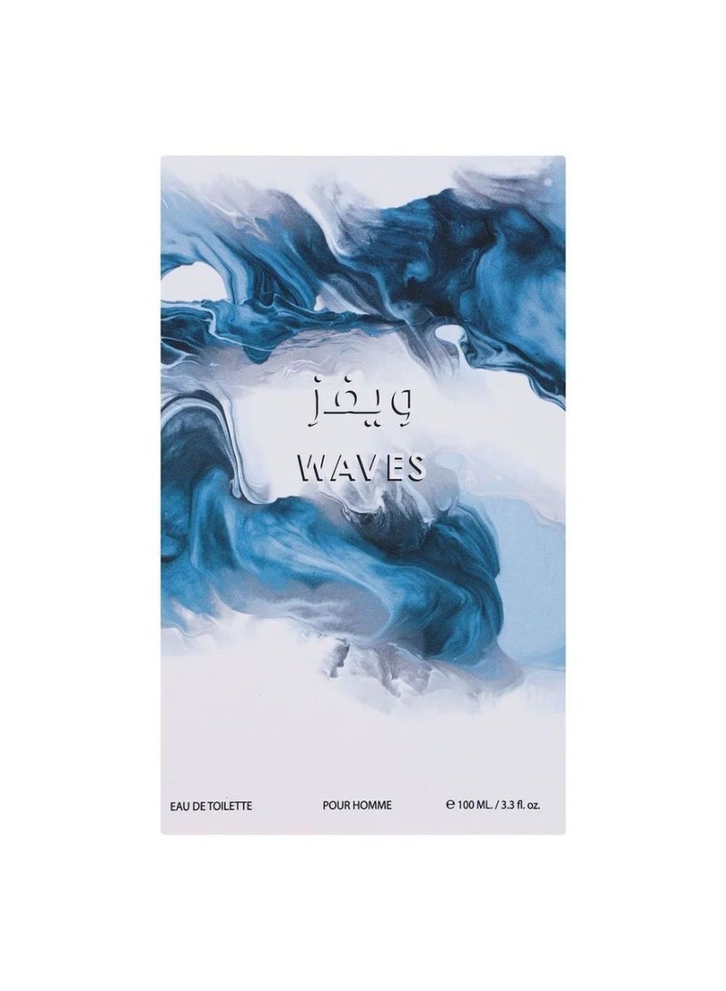 BLENDS ALMUSBAH Waves Eau De Toilette For Men - 100 ML - Image 2