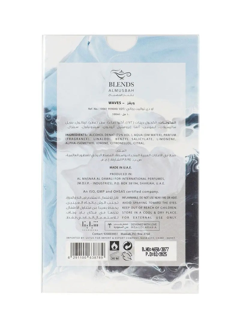 BLENDS ALMUSBAH Waves Eau De Toilette For Men - 100 ML - Image 3
