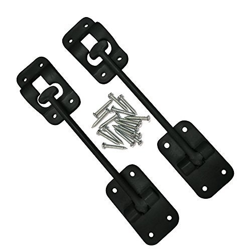 Camp'N 6" RV Door Holder and Latch - Camper & Trailer Door Catch - T Style OEM - Black 2 Pack with Hardware - Image 1